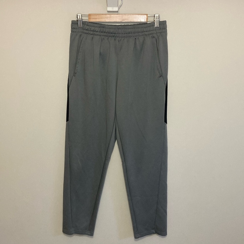 Men’s Athletic Works Size Medium Gray and Black Athletic Pants Sweatpants Warmup